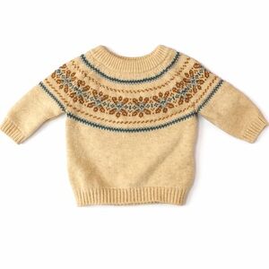 Cozy Knit Grey Sweater with Nordic Pattern